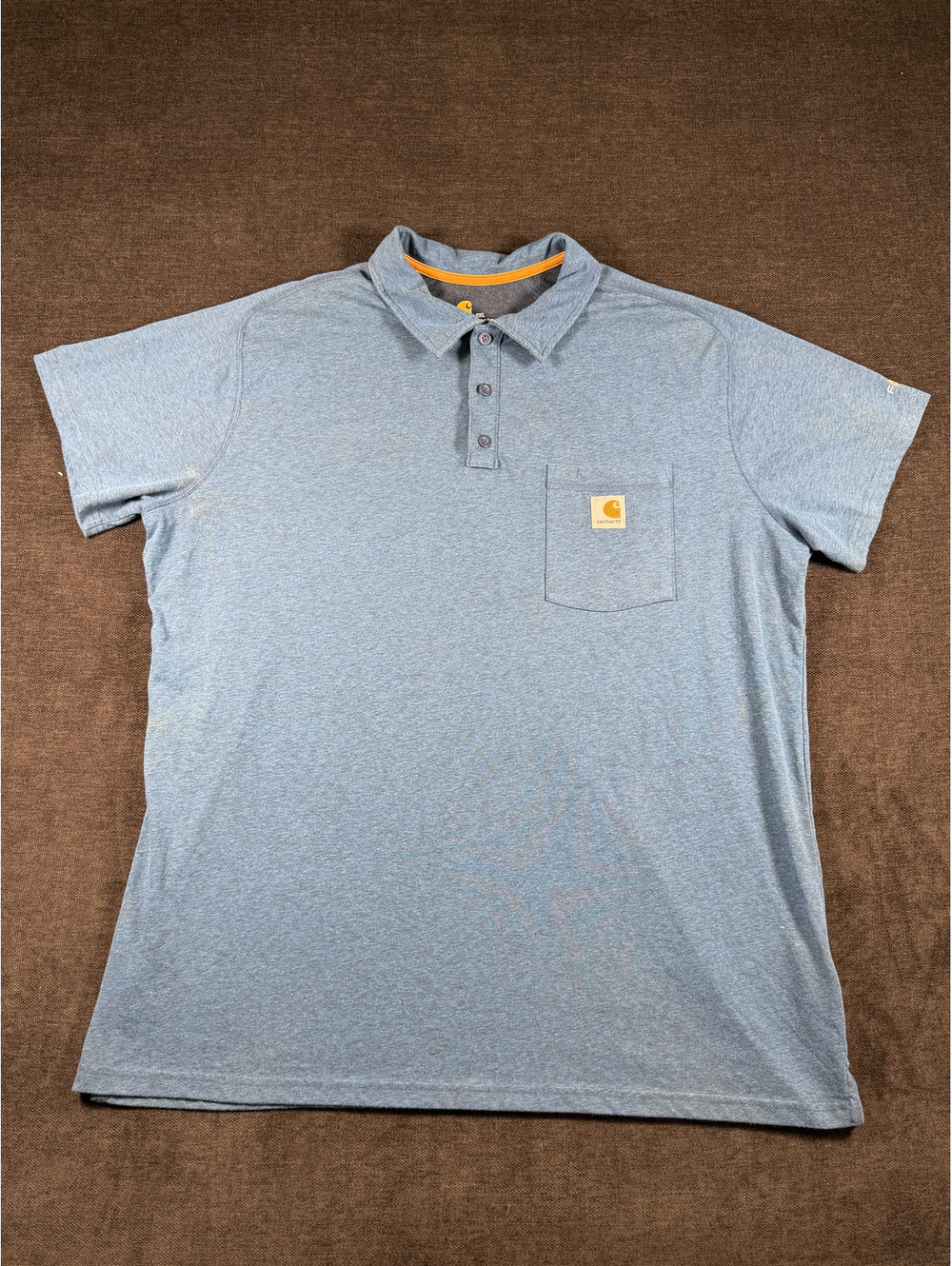 Carhartt Men's Relaxed Fit Polo Shirt 2XL Light Blue